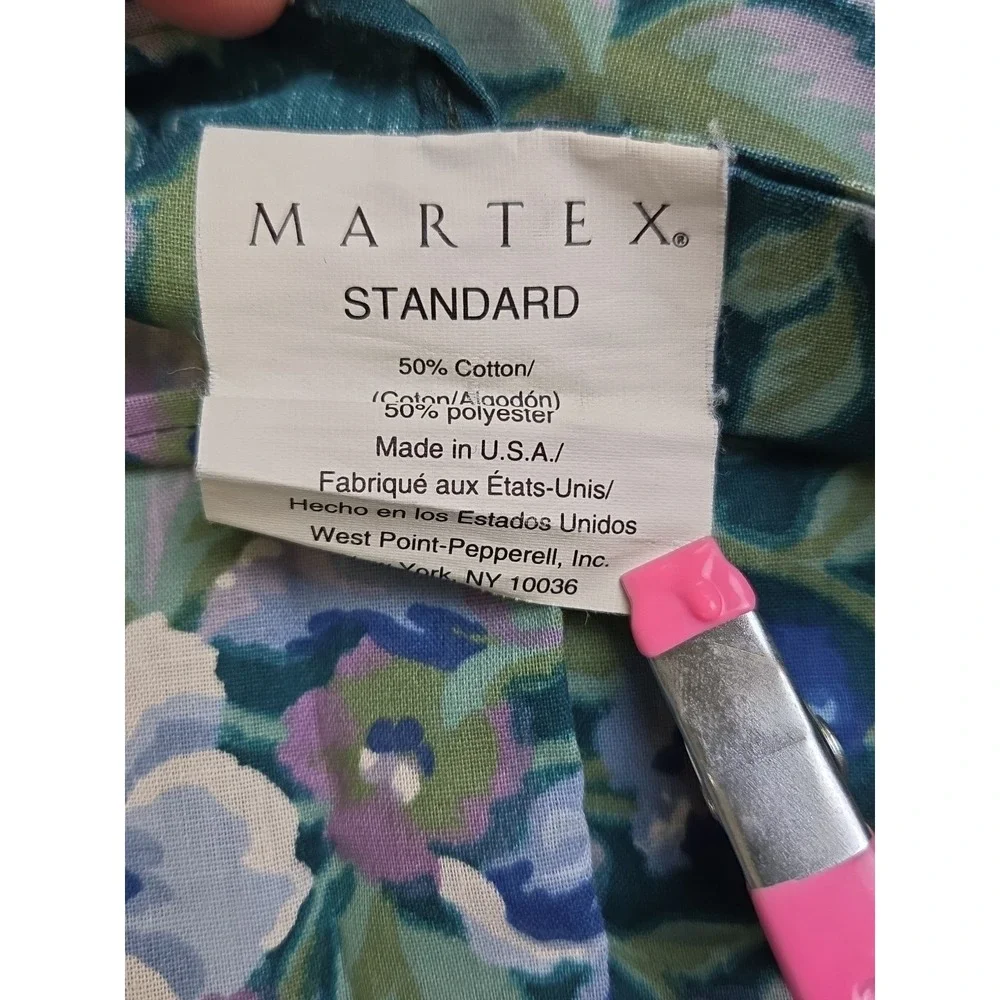 Vtg 90s Primrose Violet Green Floral‎ Martex 